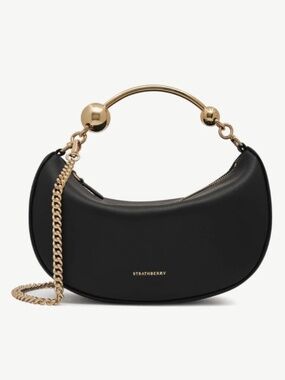 $555 Strathberry Crescent Moon Mini Black